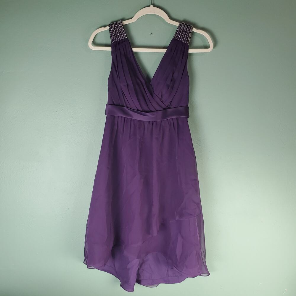 Eden Maids Womens Purple Sleeveless Embellished Dress Size 2